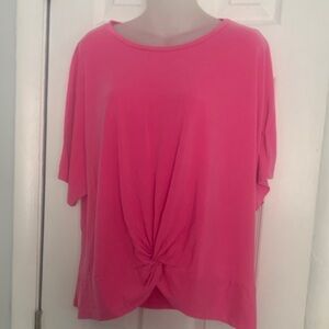 GAP Bright Pink Short Sleeve Knotted Tee
